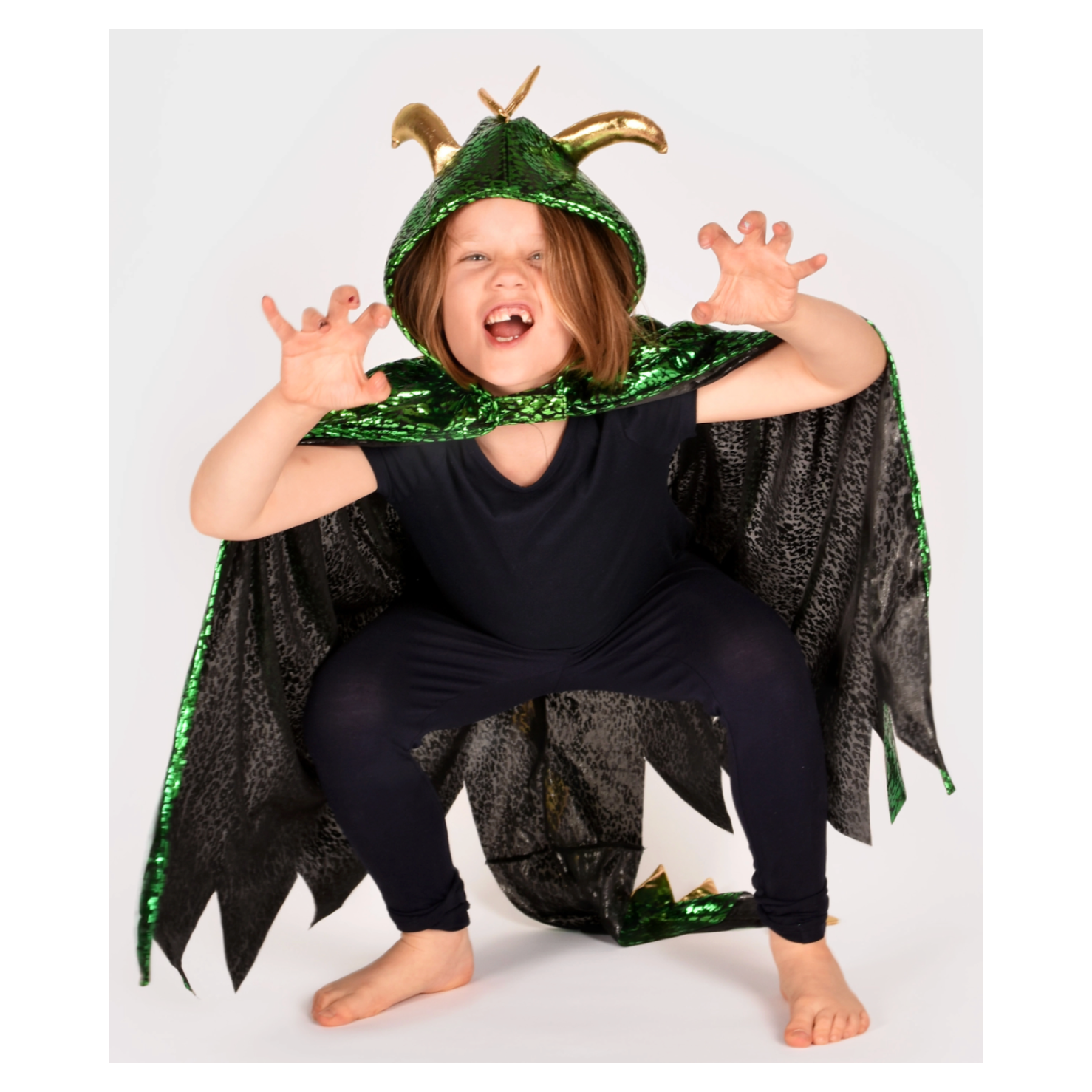 DRAGON COSTUME WITH WINGS GREEN